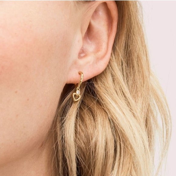 KATE SPADE • Shining Spade Mini Hoop Earrings - Picture 2 of 5
